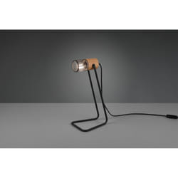 Lampada Da Tavolo Tosh Nero 1xE14 Legno E Gabbia Metallica H40 cm Trio Lighting