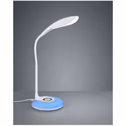La lampada da tavolo KRAIT di Trio Lighting presenta una struttura interamente in plastica bianca con braccio flessibile, por ...