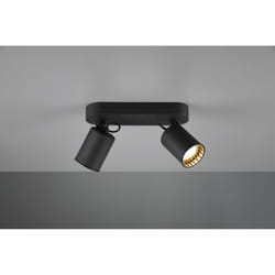 Iperbriko - Lampada Soffitto 2 Faretti Spot GU10 Orientabili Pago Nero Trio Lighting