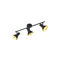 Iperbriko - Lampada Soffitto 3 Faretti Spot E14 Nina Nero e Oro Trio Lighting