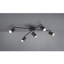 Iperbriko - Lampada Soffitto 5 Faretti Spot Orientabili Marley Nero Trio Lighting