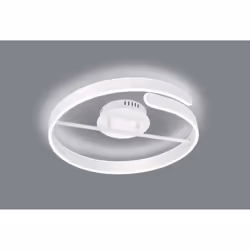 La lampada da soffitto PARMA di Trio Lighting presenta uno struttura in metallo di colore bianco opaco con rosone rotondo e d ...