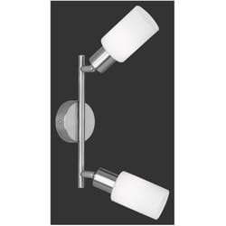 Iperbriko - Lampada Soffitto Nichel 2 Spot Paralume Vetro Orientabili Mars Trio Lighting
