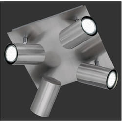 Iperbriko - Lampada Soffitto Quadrata 4 Faretti Orientabili Marley Nichel Trio Lighting