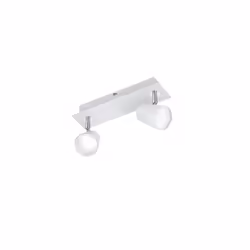 Il faretto da soffitto NARCOS di Trio Lighting presenta una struttura composta da una base rettangolare e 2 spot a cono orien ...