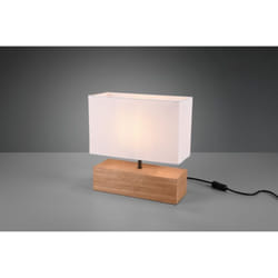 Iperbriko - Lampada Tavolo Rettangolo Woody Legno Naturale Paralume Bianco Trio Lighting