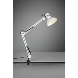 Iperbriko - Lampada da Scrivania 1xE27 Con Pinza Bianco Tajo Trio Lighting