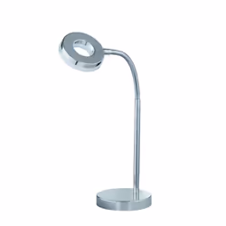 La lampada da scrivania RENNES di Trio Lighting presenta una struttura in metallo finitura cromo, braccio flessibile e diffus ...