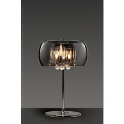 Iperbriko - Lampada da Tavolo Vapore Vetro Cromo e Pendenti Ø28 cm Trio Lighting