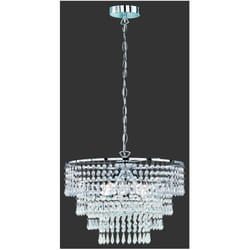 Lampadario Orient 3 Luci E14 Cromo Ø42 cm Pendenti Decorativi Trio Lighting