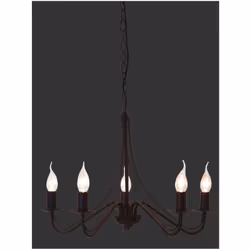 Il lampadario a corona COUNTRY di Trio Lighting è composto da una struttura in metallo finitura ruggine e 5 bracci con portal ...
