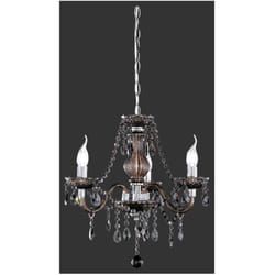 Iperbriko - Lampadario con Bracci 3 Luci Classico Lüster Cromo Pendenti Decorativi Neri Trio Lighting