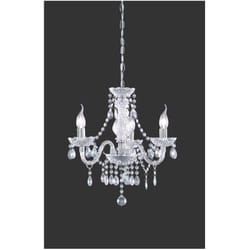 Iperbriko - Lampadario con Bracci Classico Lüster 3 Luci Cromo Pendenti Trasparenti Trio Lighting