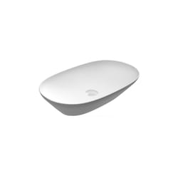 Lavabo ovale allungato da appoggio, bianco