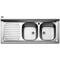Lavello Appoggio In Acciaio Inox Con 2 Vaschette
