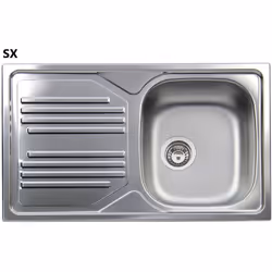 Lavello da incasso in acciaio inox Lavello incasso acciaio inox 1 vaschetta cm 86 gocciolatoio sx. Caratteristiche Dimensioni ...