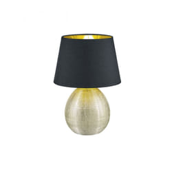 Iperbriko - Lume Grande Base Ceramica Oro Paralume Nero Luxor Ø24 cm Trio Lighting