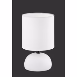 La lampada da tavolo LUCI di Trio Lighting è composta da una struttura interamente di colore bianco, con base in ceramica e p ...