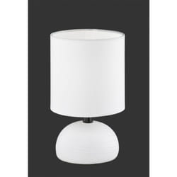 Iperbriko - Lumetto Bianco Base Ceramica Paralume Tessuto Trio Lighting