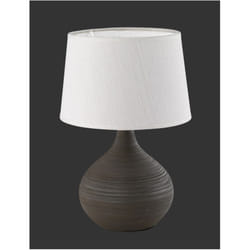 Lumetto Ceramica Marrone e Paralume Cappuccino Martin Trio Lighting