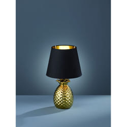 Iperbriko - Lumetto Decorativo Pineapple Ananas Oro con Paralume Nero Ø20 cm Trio Lighting