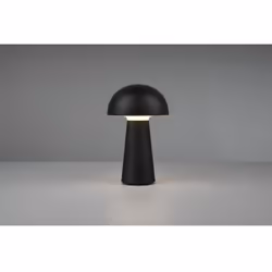 La lampada da tavolo LENNON di Trio Lighting presenta una struttura a forma di fungo in plastica di colore nero, interruttore ...