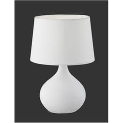 Lumetto Moderno Bianco Base Ceramica con Paralume Martin Trio Lighting
