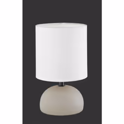 La lampada da tavolo LUCI di Trio Lighting è composta da una struttura con base in ceramica color cappuccino e paralume in st ...