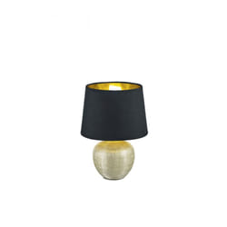 Lumetto Moderno Ceramica Oro Paralume Nero Luxor Ø18 cm Trio Lighting