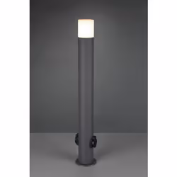 Il palo da esterno HOOSIC di Trio Lighting presenta una struttura cilindrica in alluminio pressofuso finitura antracite e dif ...