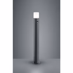 Il palo da esterno HOOSIC di Trio Lighting presenta una struttura cilindrica in alluminio pressofuso finitura antracite e dif ...