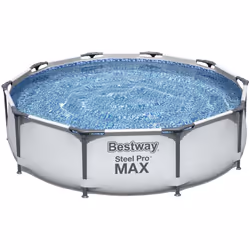Piscina Steel Pro Max cm. 305x76. Cap. 4.678 Lt., pompa filtro 58381 (1,249 Lt/H), Cartuccia 58093 (I ). Interno effetto mosa ...