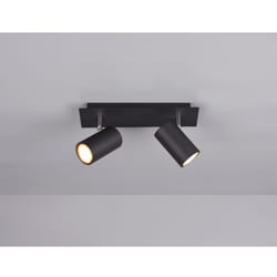 Iperbriko - Plafoniera 2 Faretti Spot Orientabili Marley Nero Trio Lighting