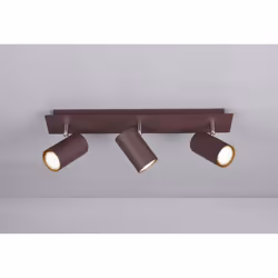 La lampada da soffitto MARLEY del brand Trio Lighting è una plafoniera composta da base rettangolare e 3 punti luce faretti s ...