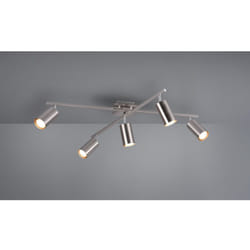 Iperbriko - Plafoniera 5 Faretti Orientabili Marley Nichel Trio Lighting
