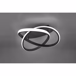 La plafoniera COURSE di Trio Lighting presenta uno struttura in metallo finitura nero opaco e diffusore a forma di spirale co ...