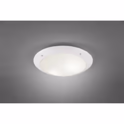 La plafoniera CAMARO di Trio Lighting è composta da una struttura rotonda interamente in plastica finitura bianco opaco diame ...