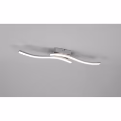 La plafoniera da soffitto ROUTE di Trio Lighting presenta uno struttura in metallo di colore nichel opaco, due bacchette legg ...