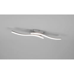 Iperbriko - Plafoniera Design Doppia Bacchetta Ondulata Led 4000k Route Nichel Trio Lighting
