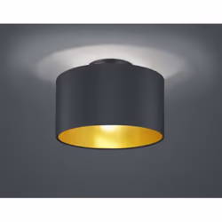 La lampada da soffitto HOSTEL di Trio Lighting presenta una struttura in metallo finitura nero opaco con paralume in tessuto ...