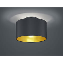 Iperbriko - Plafoniera Hostel Metallo Nero-Oro H160 cm Ø30 cm Trio Lighting