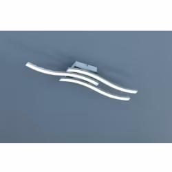 ROUTE di Trio Lighting è una plafoniera composta da piastra a soffitto e 3 bacchette ondulate in metallo parallele di colore  ...