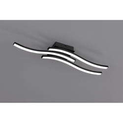 Plafoniera Moderna 3 Bacchette Ondulate Led 3000k Route Nero Trio Lighting