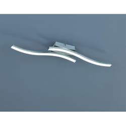 Plafoniera Moderna Design Doppia Bacchetta Led 3000k Route Nichel Trio Lighting