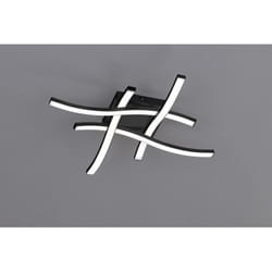 Iperbriko - Plafoniera Moderna Route Nero 4 Bacchette Led 3000k Trio Lighting