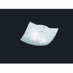 La plafoniera SPIRELLI di Trio Lighting presenta uno struttura quadrata in metallo finitura bianca e diffusore in vetro bianc ...