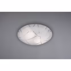 La plafoniera SANDRINA di Trio Lighting presenta un diffusore rotondo in vetro bianco granigliato. Dotata di alloggio per 2 l ...
