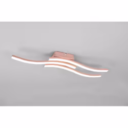 La plafoniera da soffitto ROUTE di Trio Lighting presenta uno struttura in metallo di colore oro rosa, tre bacchette leggerme ...