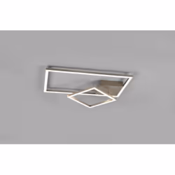La plafoniera da soffitto PADELLA di Trio Lighting presenta uno struttura in metallo di colore nichel opaco. Il diffusore è c ...