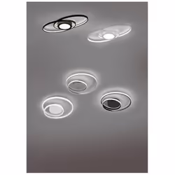 La plafoniera della serie ZIBAL di Trio Lighting presenta uno struttura in metallo finitura di colore bianco opaco con diffus ...